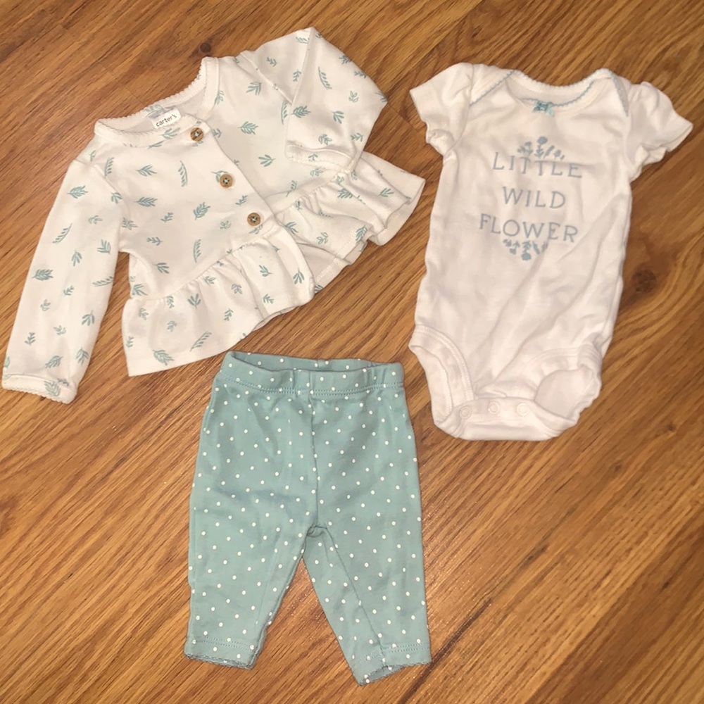 Carter’s 3 piece baby girl cardigan set